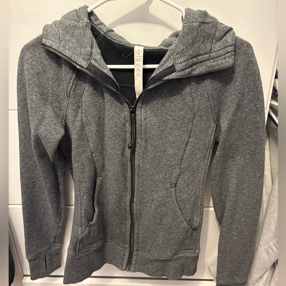 Lululemon Heathered Gray Scuba Hoodie Zip Up - perfect condition